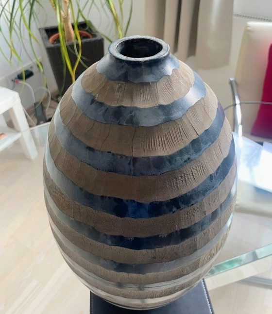 Image 1 of Roche Bobois wooden vase (attributed)