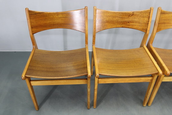 Image 1 of Sillas de comedor danesas de mediados de siglo en afzélie y haya, juego de cuatro