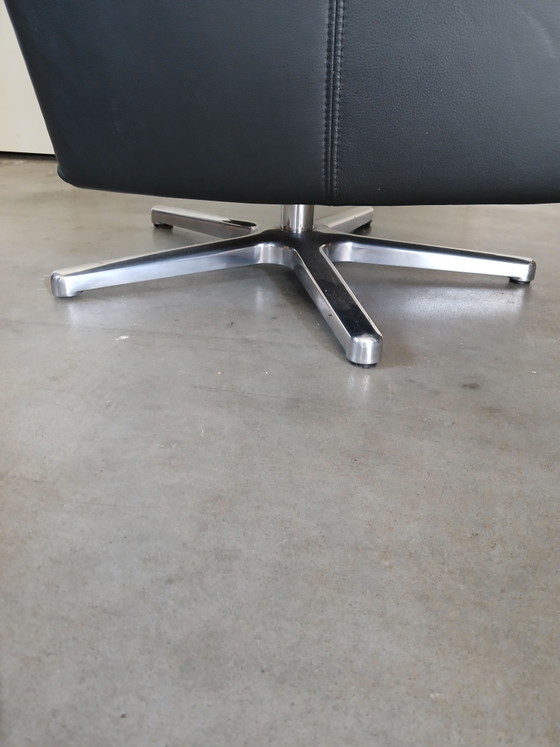 Image 1 of fauteuil inclinable confortable en cuir noir
