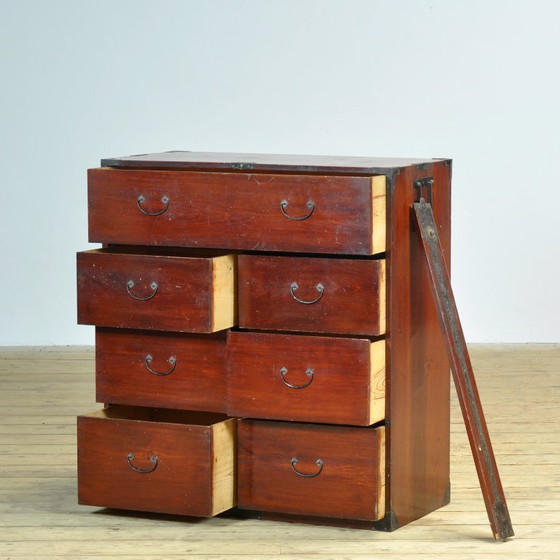 Japanese Tansu chest of drawers, circa 1890, Wood, Metal, Brown, Aziatisch (photo 4 of 13)