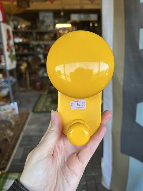 Image 1 of 3 vintage Italian design yellow coat hooks