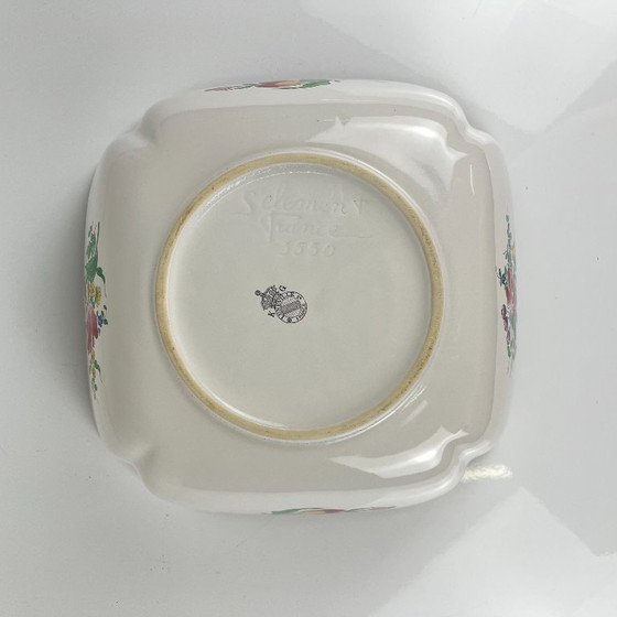 Vierkante Saladeschaal, Model Réverbère van KG Lunéville, Rozenpatroon – Servies, Ceramic (photo 6 of 7)