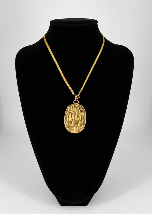 Vintage MMA Egyptian Revival Necklace – 12K Gold Filled – Metropolitan Museum of Art