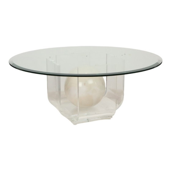 Image 1 of Round Design Coffee Table Lucite