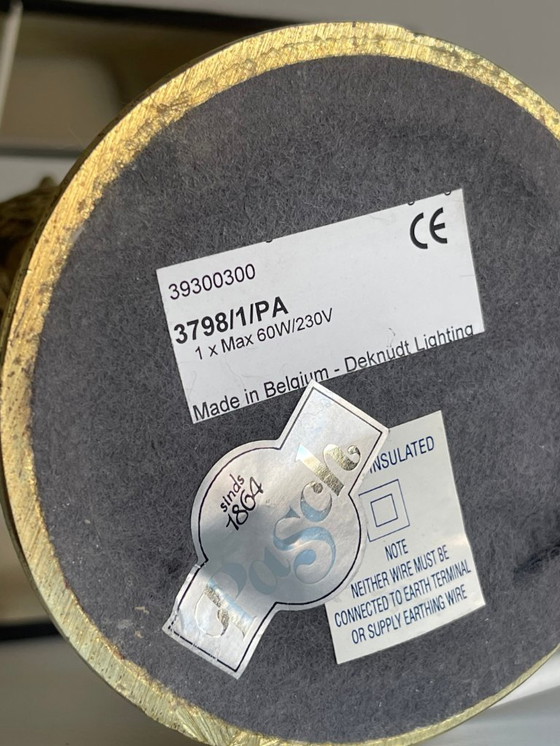 Image 1 of Lampe chouette vintage en métal doré – Deknudt – style Hollywood Regency