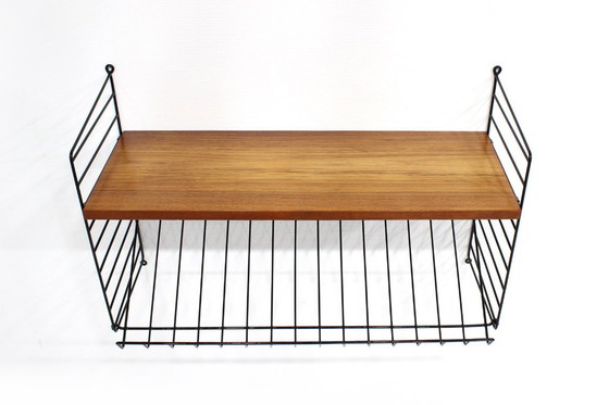 Image 1 of wie neu! Vintage Teak String Regal Nisse Strinning Mid Century Zeitungsablage 60er 70er #6