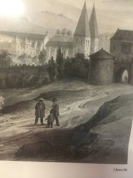 Grabado de la Abadía de Cluny enmarcado por E.Sagot finales del siglo XIX – Decoración de pared, Paper (photo 8 of 11)