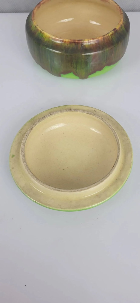 Steingutdose signiert Lacheny / Puisaye – Geschirr, Porcelain, Art Deco (photo 6 of 7)