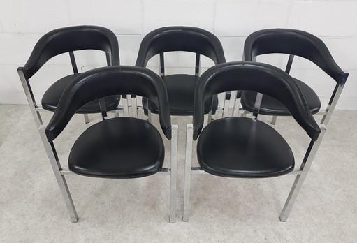 5x skai chroom design stoelen