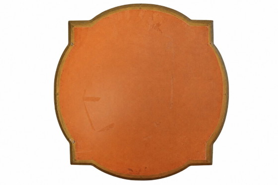Image 1 of Venetiaanse spiegel in stervorm / Perzik- en amberkleurige irisering / Mozaïek, messing / Hollywood Regency 1960, Spanje