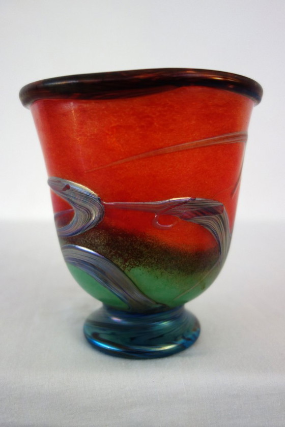 Image 1 of Vaso in pasta di vetro Saba Frères, Biot, Francia, 1997