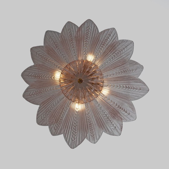 Image 1 of Mid-Century Modern “Margherita Rosa” Murano Glass Ceiling Light