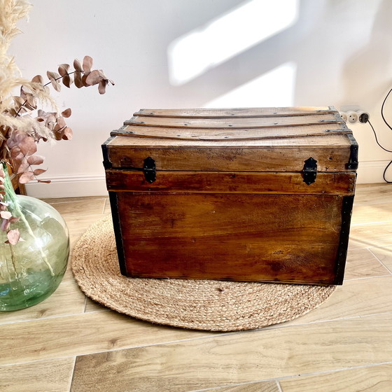 Image 1 of restored antique trunk