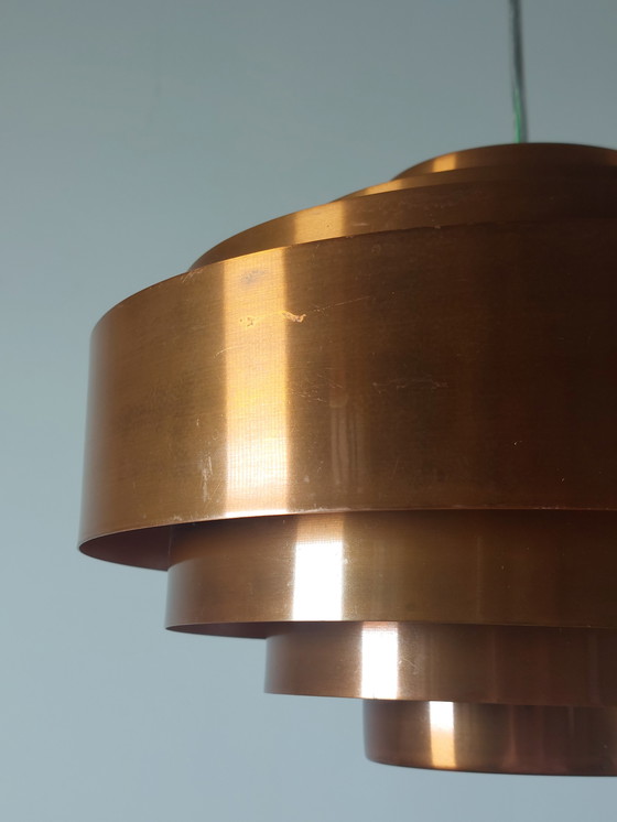 Image 1 of Vintage Mid Century Pendant Light Ultra Copper Jo Hammerborg Fog Morup Denmark