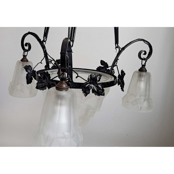 Image 1 of Vintage Degué 4-light Art Deco chandelier