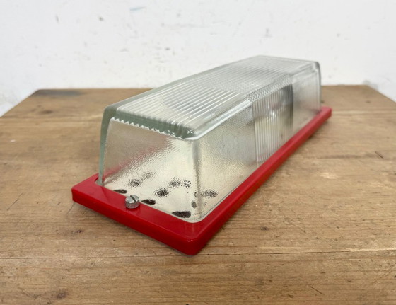 Image 1 of Applique industriale rossa vintage di Elektrosvit, anni '70