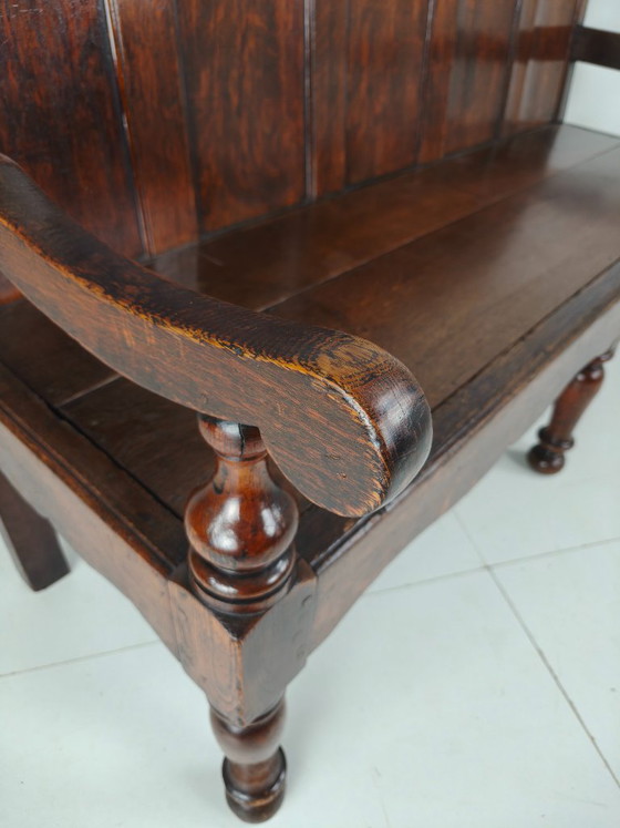 18th Century Georgian Oak Settle Bench – Dated Circa 1790 – Couches, Wood (photo 3 of 13)