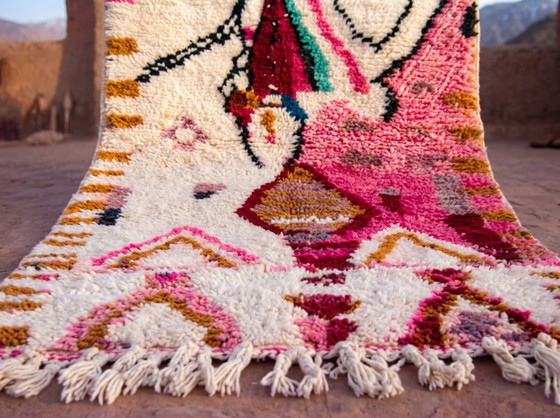 Handmade Boujad Wool Rug: Colorful Moroccan Berber Carpet I – Art Prints, Abstract (photo 6 of 17)