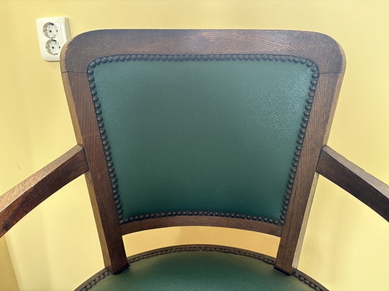 Image 1 of Classic green wooden office chair