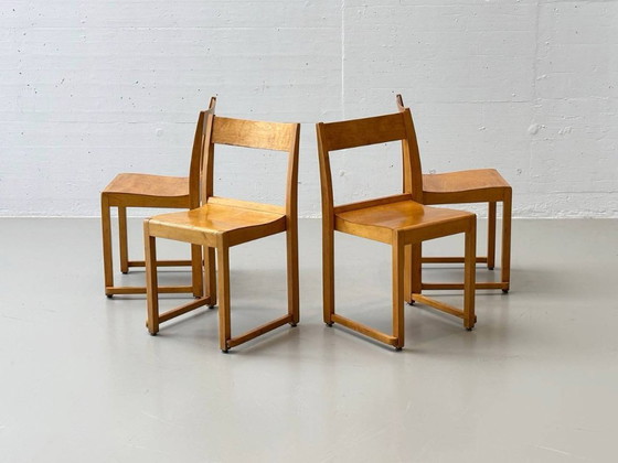 Image 1 of Set di 4 sedie da orchestra di Sven Markelius, anni '40