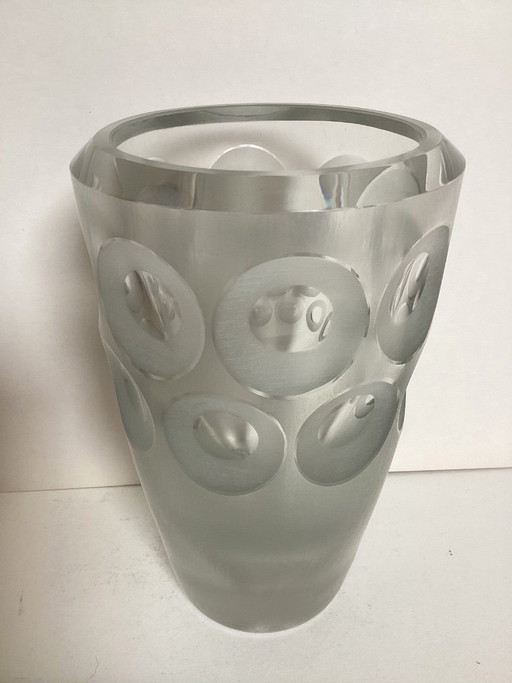 Vase with cut lenses - hand-signed