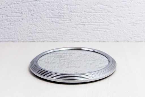 Vassoio a specchio in metallo in stile anni '50