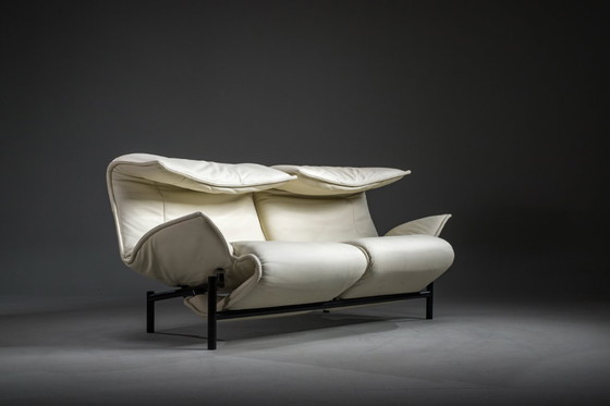 Image 1 of Vintage Cassina Veranda Reclining Sofa in Cream Leather, 1980s