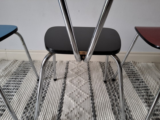 3 chaises de cuisine vintage en Formica J 50/60 – Chaises de salle à manger, Metal, Wood (photo 7 of 11)