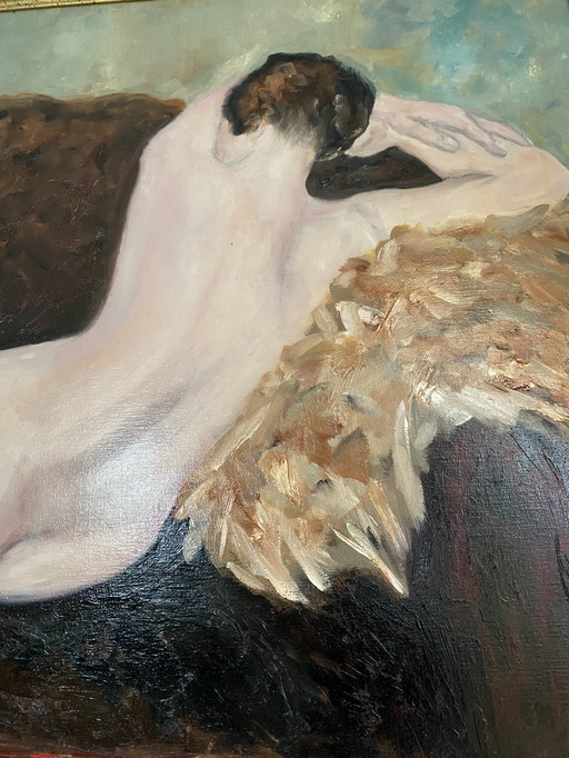 Nude Lp Sofa, Oil On Linen