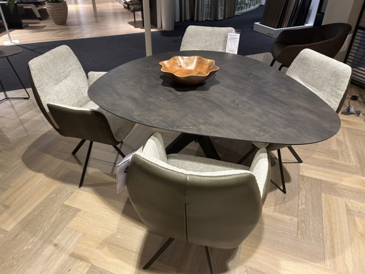 Hanna - Danillo eetkamerstoel met arm set van 4 – H.E. Design, eetkamerstoelen, Leather, Plastic (photo 2 of 6)