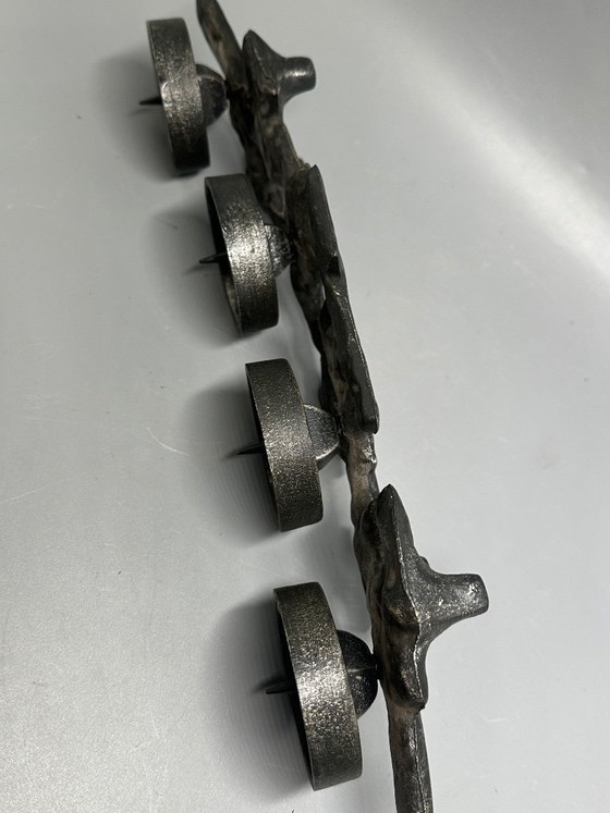 Image 1 of Beautiful vintage Candelholder from Cast iron 1960s Brutalist 
