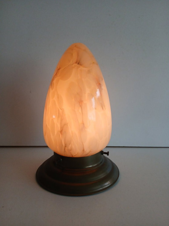 Plafondlamp – Art Deco - Gemarmerd – Plafondlampen, Brass, Vintage (photo 3 of 6)
