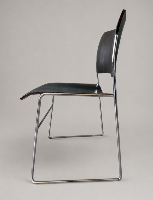5x Howe 40/4 stoelen – David Rowlan, Donker Bruin, Hout