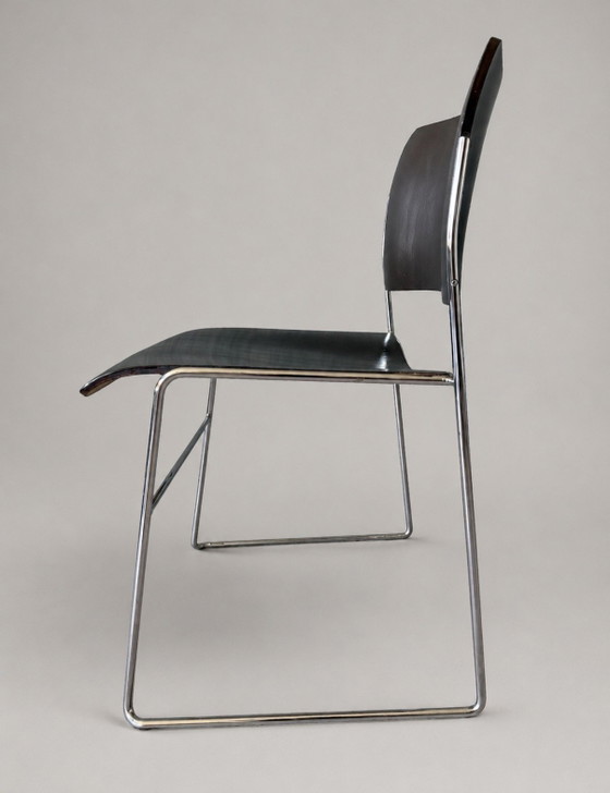 Image 1 of 5x Howe 40/4 stoelen – David Rowlan, Donker Bruin, Hout