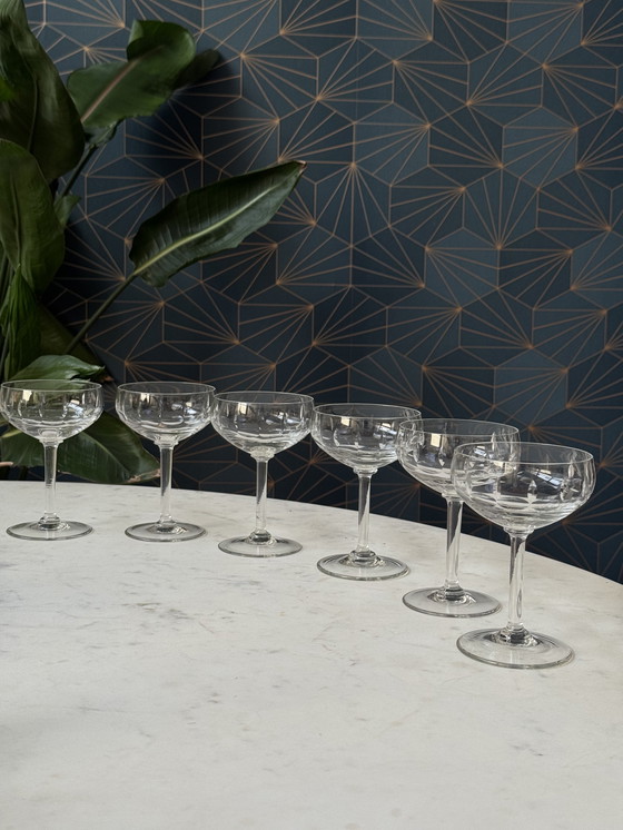 Image 1 of 6 Cocktailglazen - Verreries Doyen, jaren 1930