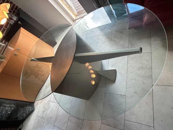 Beautiful Dining Table Made of Stainless Steel and Glass – Knoll, rvs (photo 11 of 12)