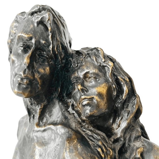 Vintage André Paor bronze sculpture bronze L'amour de Margo 41 cm 1990s