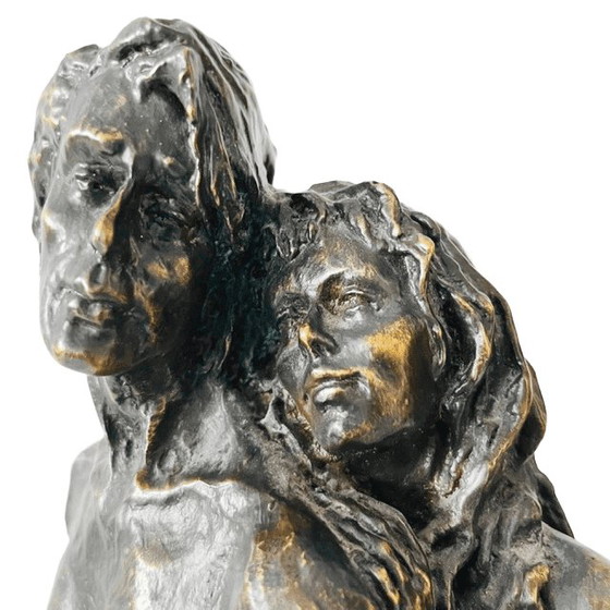 Image 1 of Vintage André Paor bronze sculpture bronze L'amour de Margo 41 cm 1990s