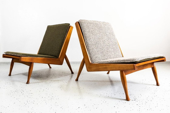 Mid Century Armchairs By Marian Grabinski, KFM, Poland, 1960s – Krakowskie Fabryki Mebli, Textile, Wood (photo 8 of 23)