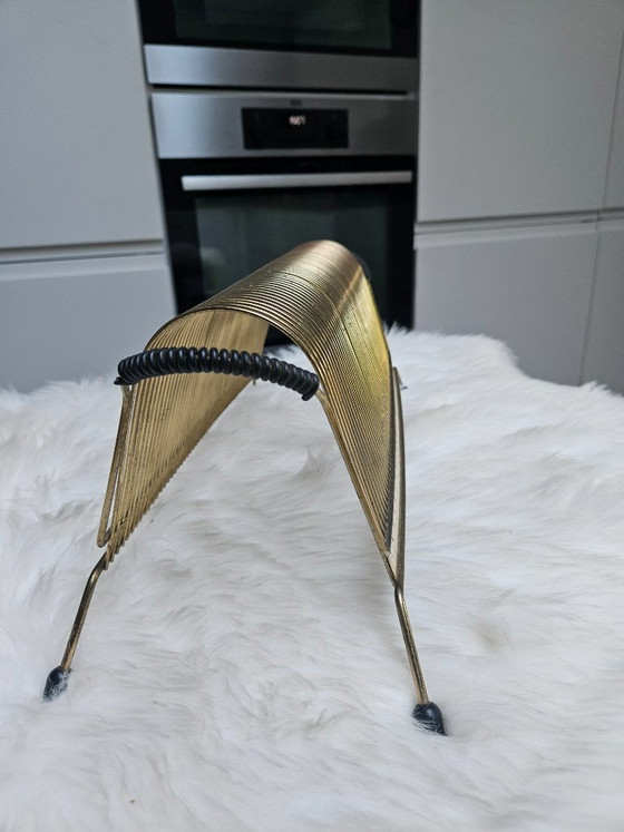 Vintage vinyl rack in brass - 1960s – Decorative Objects (photo 7 of 7)