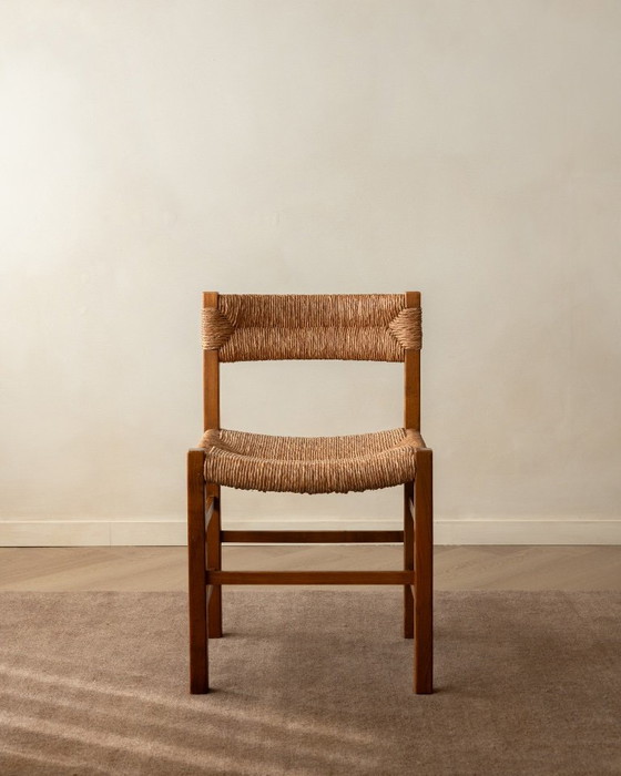 French Mid-Century Wood and Rush Dining Chairs, 1960s, Set of 6, Beige (photo 18 of 22)