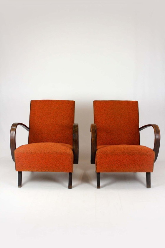Image 1 of Fauteuils tchèques en bois courbé par Jindřich Halabala pour Up Závody, 1950s, Set de 2
