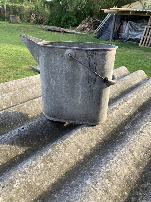Vintage Galvanized Zinc Bowl, 1950s