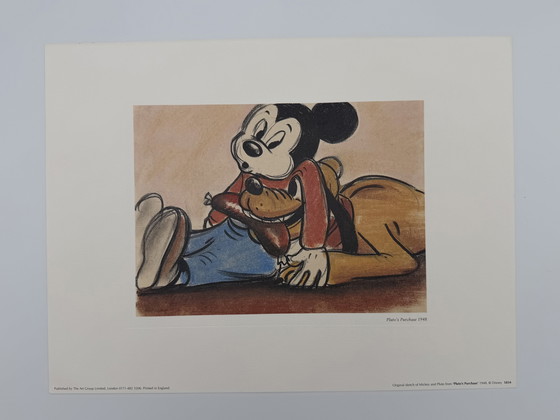 Image 1 of Estampe Disney Mickey et Pluto « L’achat de Pluto en 1948 » – encadrée par un professionnel