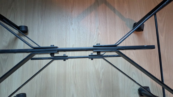 Image 1 of beautiful sleek TV table design black metal 90s