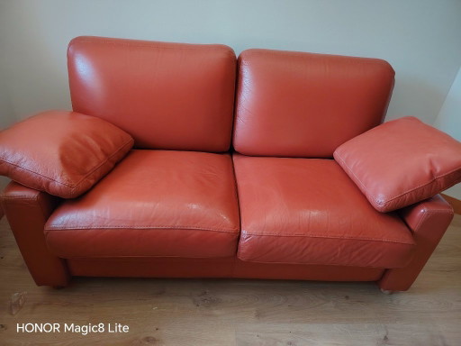 DUVIVIER 2-seater leather sofa