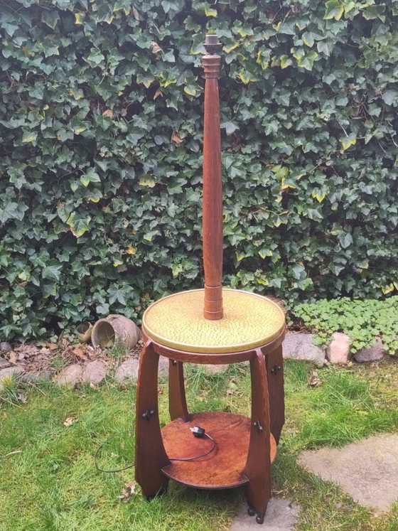 Image 1 of Art Deco side table with lamp