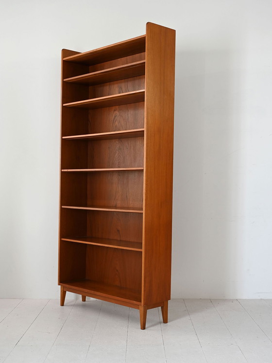 Image 1 of Scandinavian Wall Bookcase in Teak, 1950s/60s