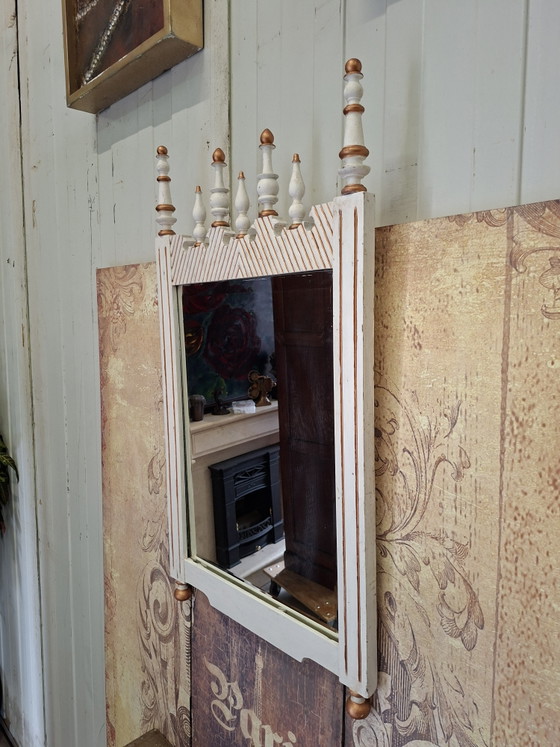 Image 1 of Antieke barok wandconsole, sidetable. haltafel met spiegel afm: 74x35m en 80cm hoog.