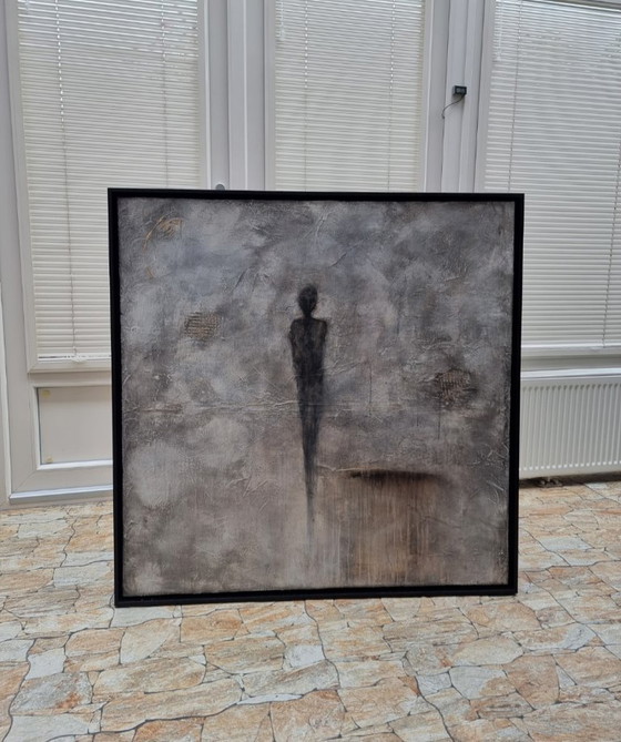 Image 1 of Peinture figurative moderne faite à la main, art contemporain, 100 x 100 cm